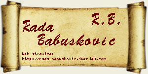 Rada Babušković vizit kartica